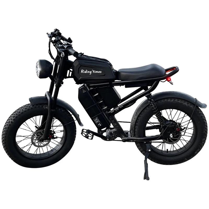 Ridingtimes Z8PRO Moped Style Ebike for Adults 1500W Long Seat Electric Dirt Bike Fat Tire Full Suspension E Bike All Terrain
