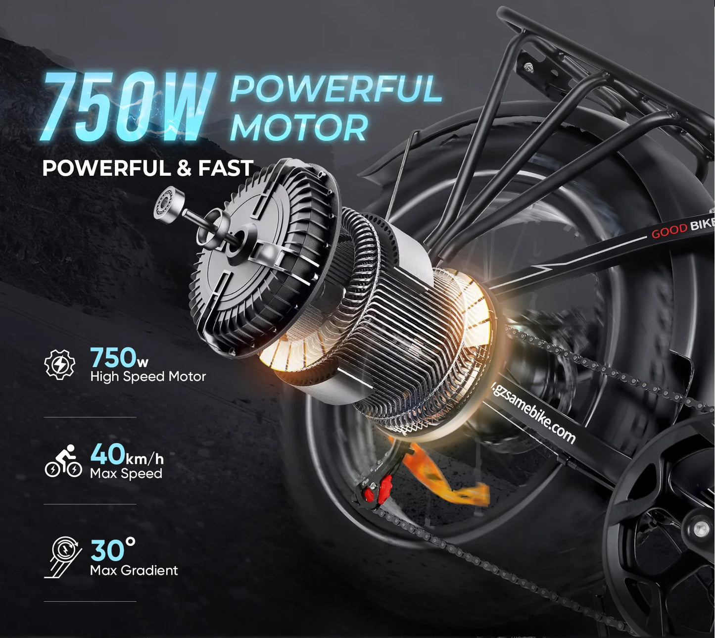 EU STOCK Duty Free  20 Inch Fat Tire Folding Electric Moped Bike 48V 750W Bicycle Electric Bike