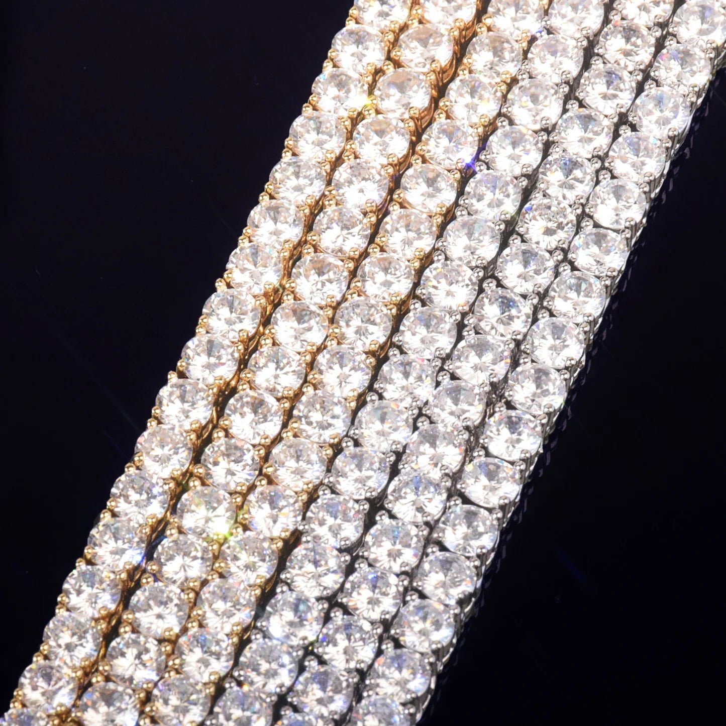 CUC Gold Color Tennis Chain 5mm 6mm 10mm One Row AAA Zircon Iced Out Necklace Link For Men Women Hip Hop Jewelry