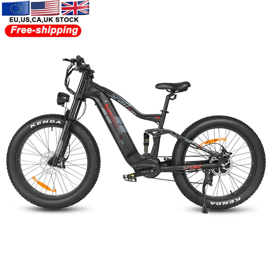 New Upgrade Mountain Style Moped 1000W 48V 17Ah Colorful Display 7 Speed Hydraulic Disc Brake Electric Mountain Bike