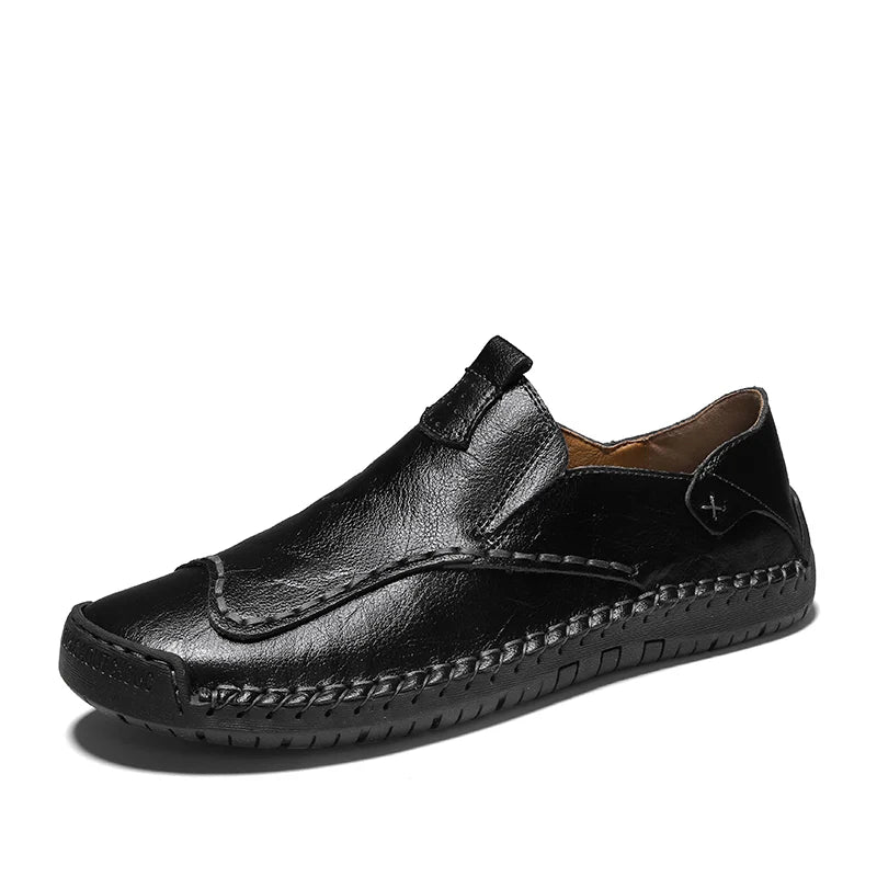 Men's Loafers Driving Shoes Penny Loafer Flats Leather Low-top Slip on Flat Heeled Pull on Handmade Casual Leisure Business