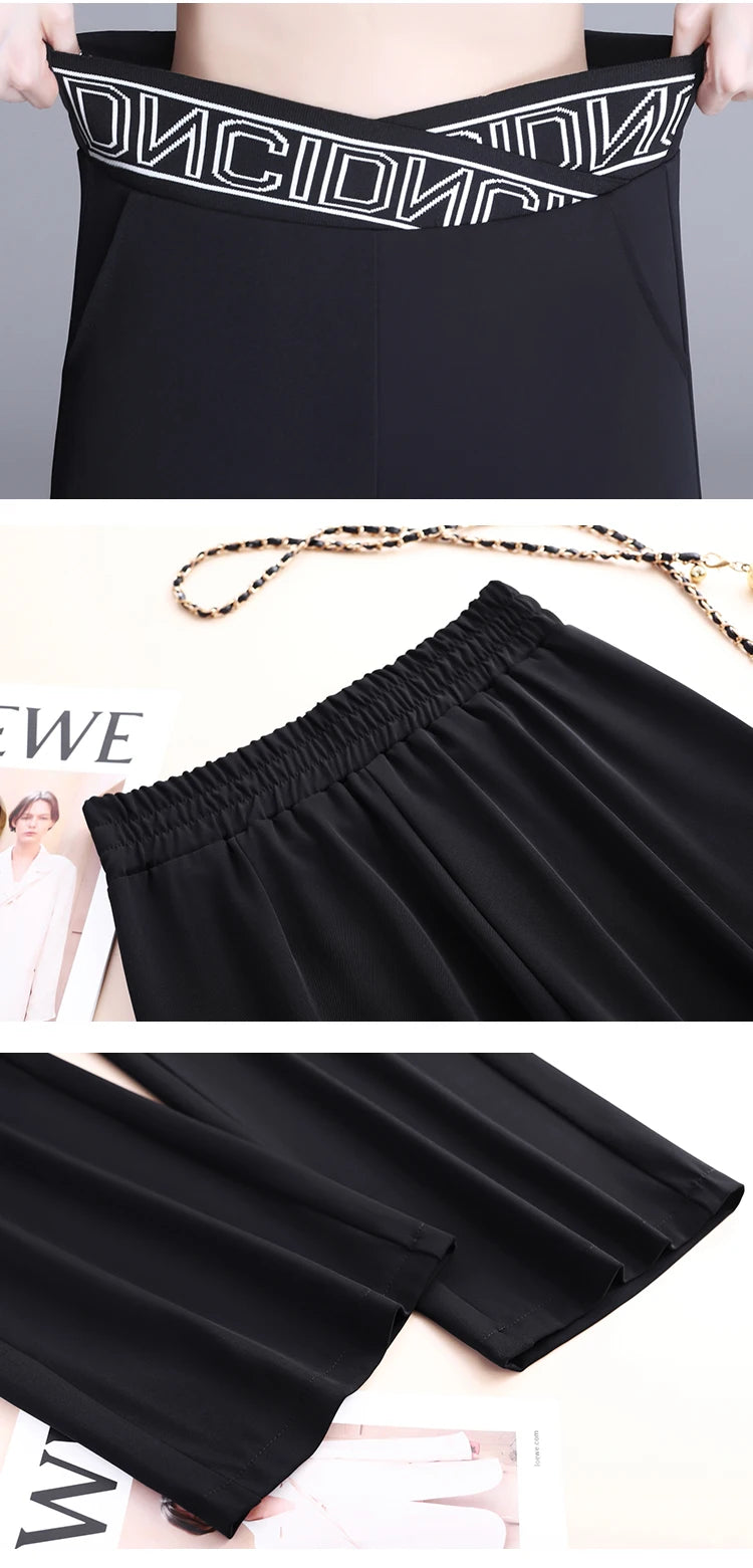 Women Wide Leg Pants Oversized 2025 Korean Fashion Clothing Sexy Bottoms Elegant High Waist Loose Y2k Black White Trousers XXXL