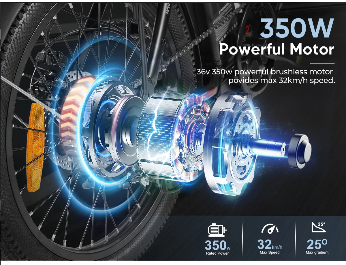 European Warehouse Free Shipping Powerful 350W 48V 12Ah Lithium Battery Moped Style Electric Hybrid City Bike