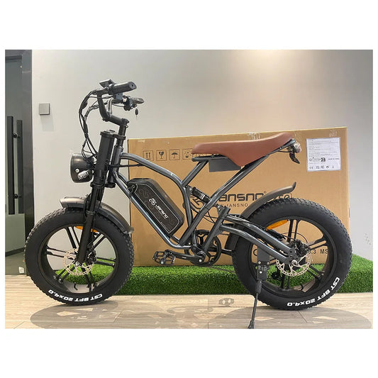 750W Motor Jansno X50 Electric Bike 20MPH 55Miles Moped Style Ebike 20" Fat Tire Commuting Off Road Mountain Ebike for Adults