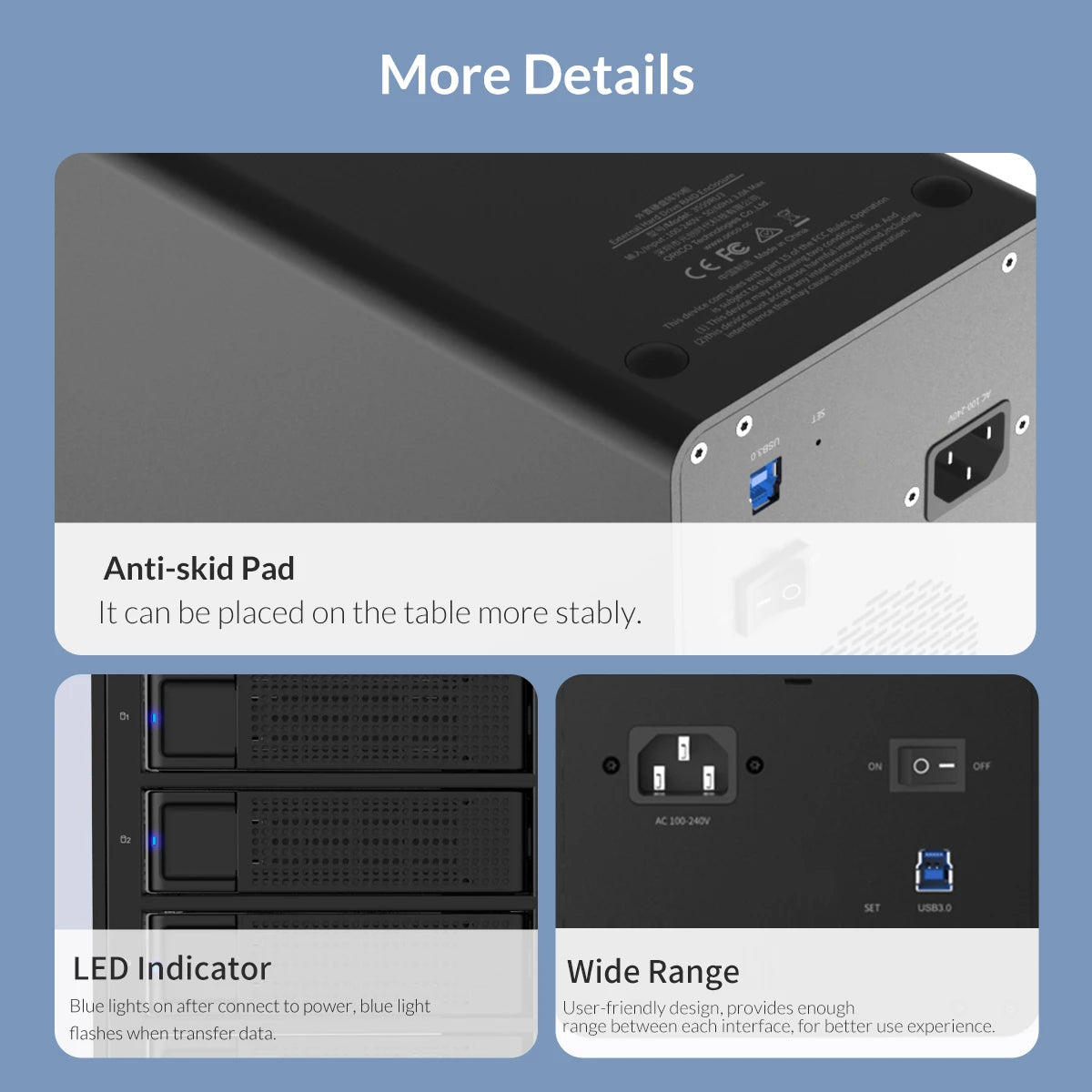 ORICO 35 Series 5 Bay HDD Docking Station With Dual Chip 150W Built-in Power Hard Drive Case for Altcoins Mining