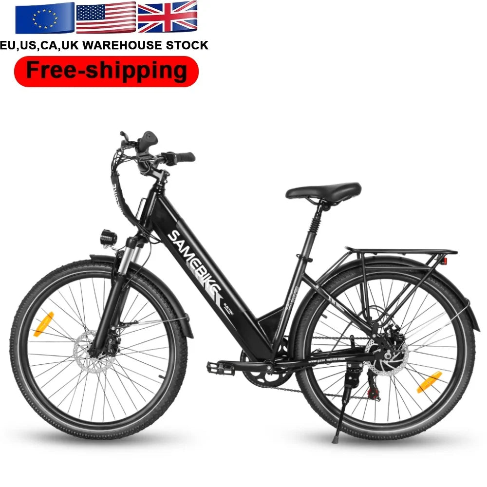 Poland Warehouse 26inch Moped With Pedal Waterproof Steel 250W Electric City Bicycle Hybrid Ebike