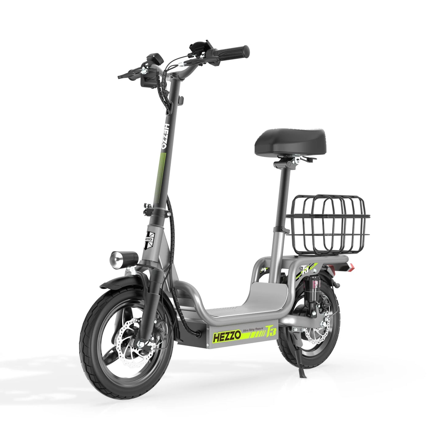 USA EU Stock HEZZO T3 Escooter 48V 500W 15Ah Foldable Moped City Ebike 20Mph Electric Scooters With Basket UL CE Approved