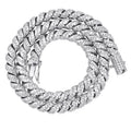 JINAO New Fashion10mm Gold Silver Color Columnar buckle twist chain  Plated Iced Out Cubic Zircon Cuban Links Men's Necklace