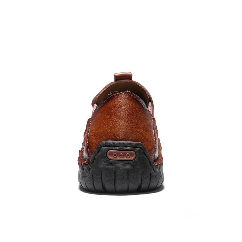 Men's Loafers Driving Shoes Penny Loafer Flats Leather Low-top Slip on Flat Heeled Pull on Handmade Casual Leisure Business