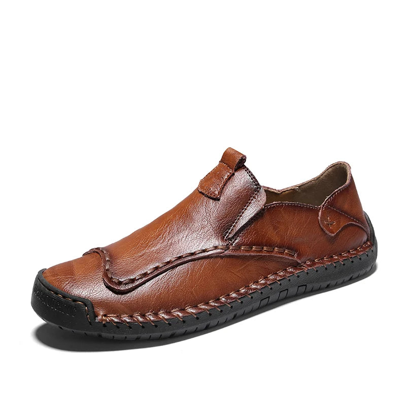 Men's Loafers Driving Shoes Penny Loafer Flats Leather Low-top Slip on Flat Heeled Pull on Handmade Casual Leisure Business