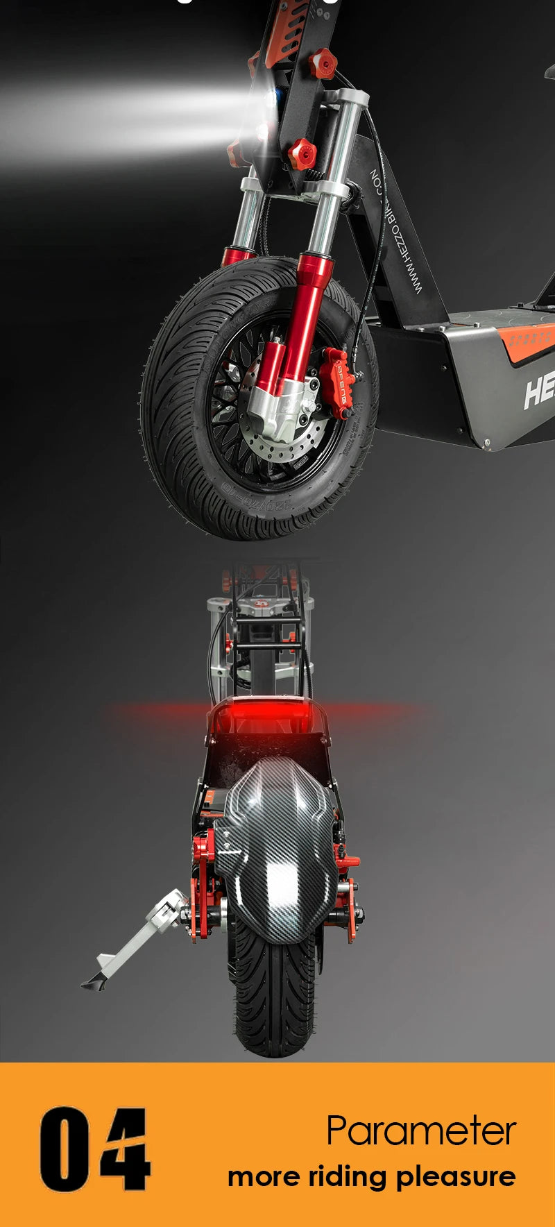 HEZZO F8 Electric Scooter 72V 100Km/h 50AH NFC 8000w Max 150Km Escooter 16INCH Fat Tire Off Road Moped Scooter US Warehouse