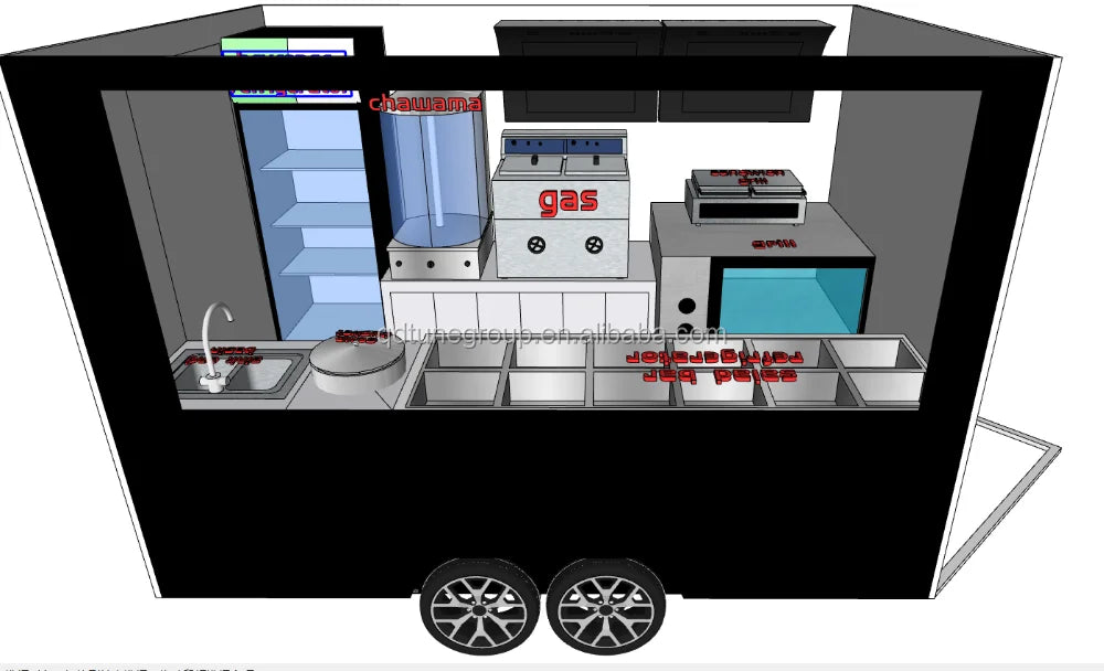 Best Selling Stainless Steel Mobile Food Truck Trailer Hot Dog Food Kiosk for Sale
