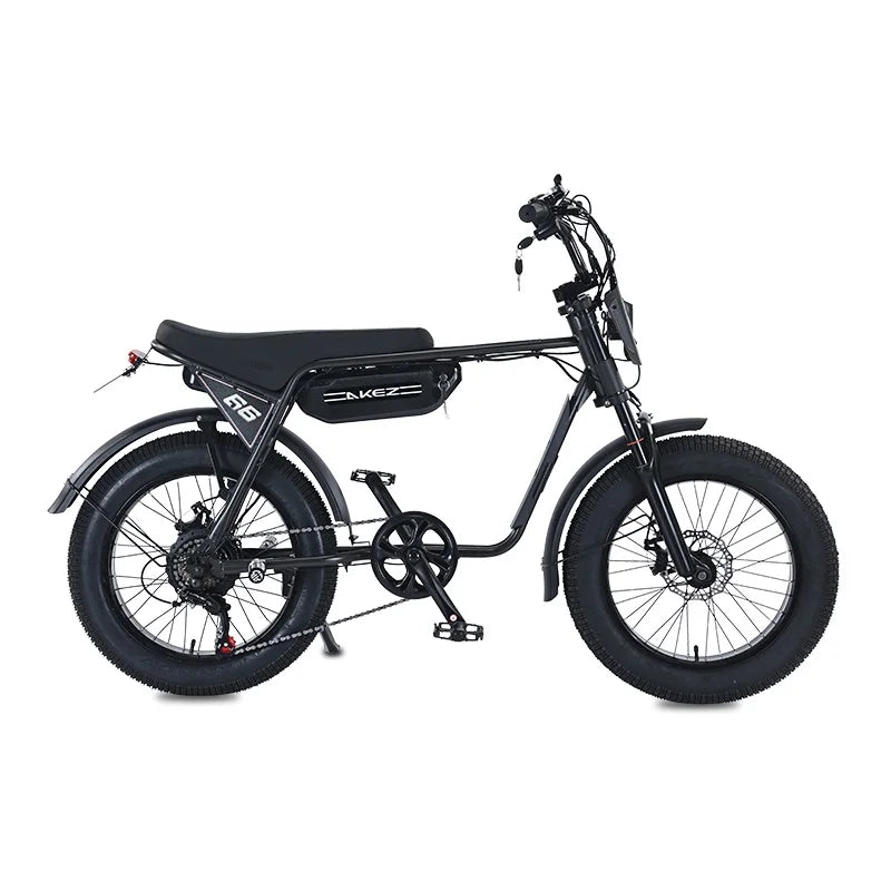 Vintage Moped Style 20" Wheel Fatbike Fat Tire Ebike Electric Hybrid Bike 45 km h Electric Bicycle Cruiser in EU USA Warehouse