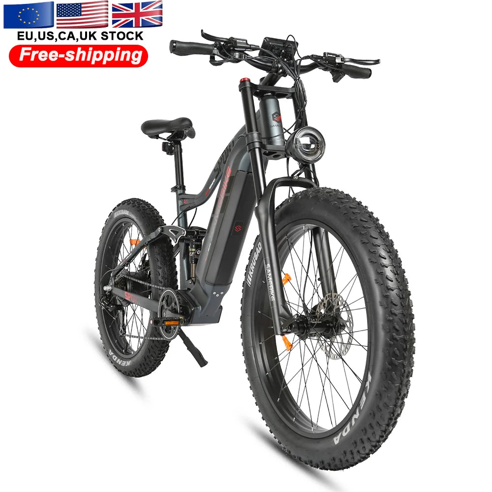 New Upgrade Mountain Style Moped 1000W 48V 17Ah Colorful Display 7 Speed Hydraulic Disc Brake Electric Mountain Bike