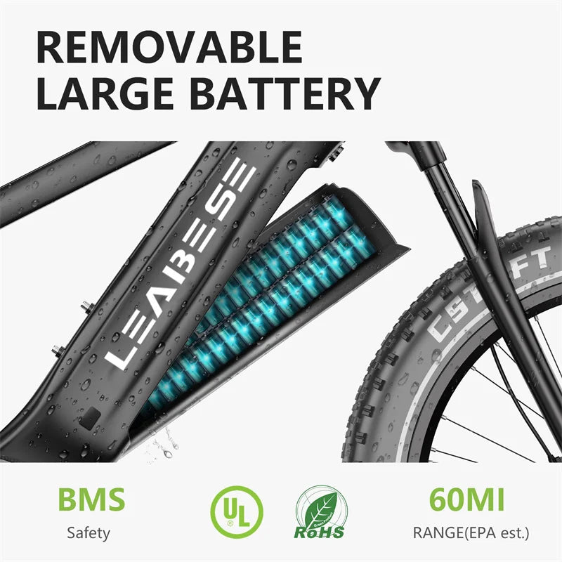 Electric Bicycle Road Moped With Pedals E-Bike Electric City E Dirt E-Moped 26X4.00 City Ebike Fat Tires