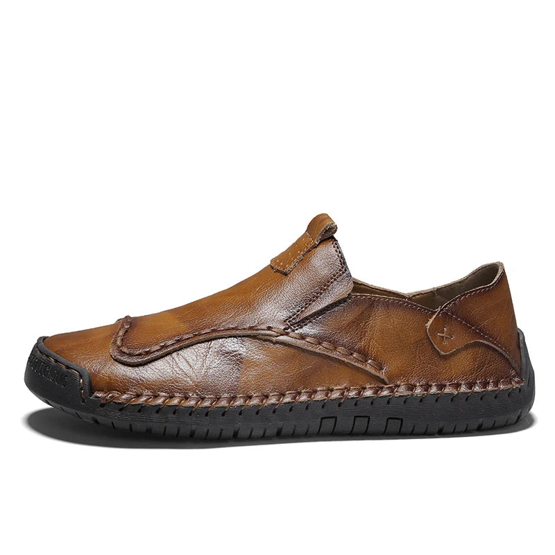 Men's Loafers Driving Shoes Penny Loafer Flats Leather Low-top Slip on Flat Heeled Pull on Handmade Casual Leisure Business