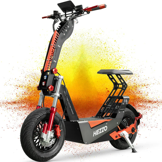 HEZZO F8 Electric Scooter 72V 100Km/h 50AH NFC 8000w Max 150Km Escooter 16INCH Fat Tire Off Road Moped Scooter US Warehouse