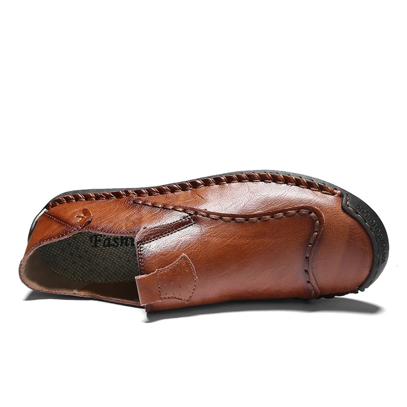 Men's Loafers Driving Shoes Penny Loafer Flats Leather Low-top Slip on Flat Heeled Pull on Handmade Casual Leisure Business