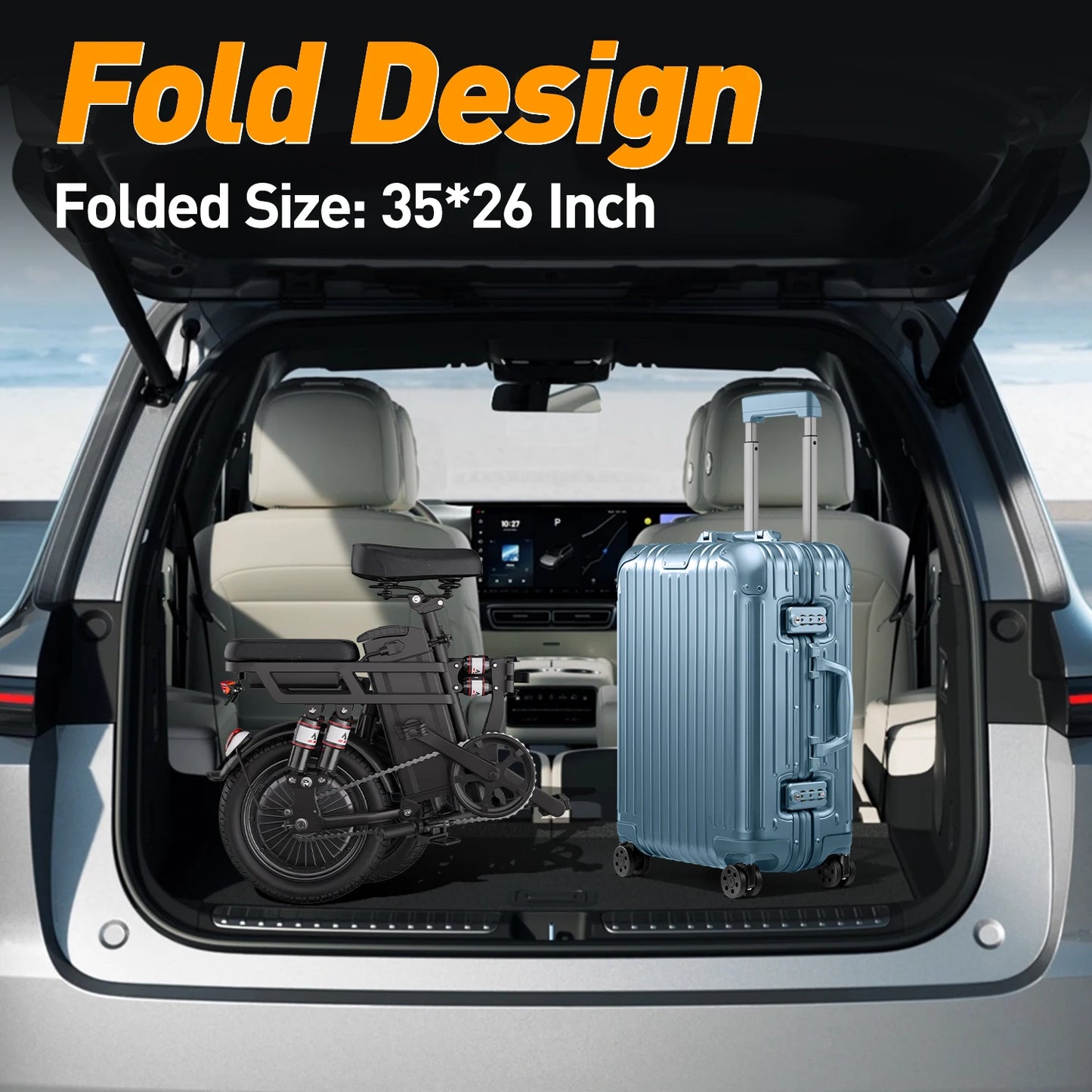 Aairsk US Stock Warehouse E Bike 14 Inch 500W 15AH Moped Style Electric Bike Electrically Leisure Ebike