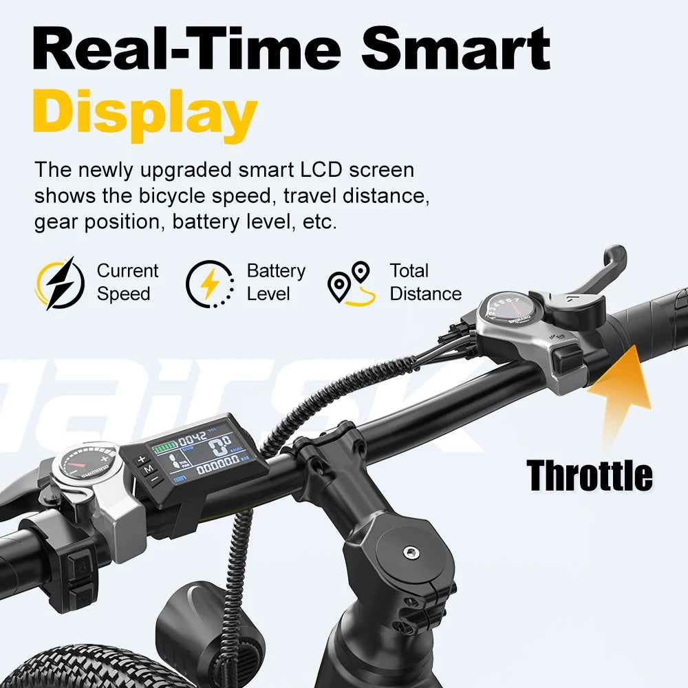 Aairsk Wholezale Moped Style Fast Electric City Bike Pedal Assist Motor Ebike 26"13AH Battery Adult Mountain Ebike