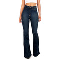 4XL Flare jeans women High Waist Jeans Zipper Blended Material