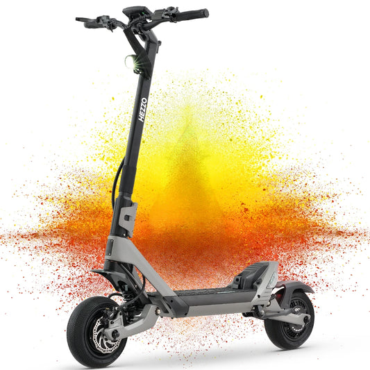 HEZZO EU US Warehouse Electric Scooter 60V 3200W Dual Motors Foldable Off Road Fat Tire 23Ah F6 10Inch Forged Moped Escooter