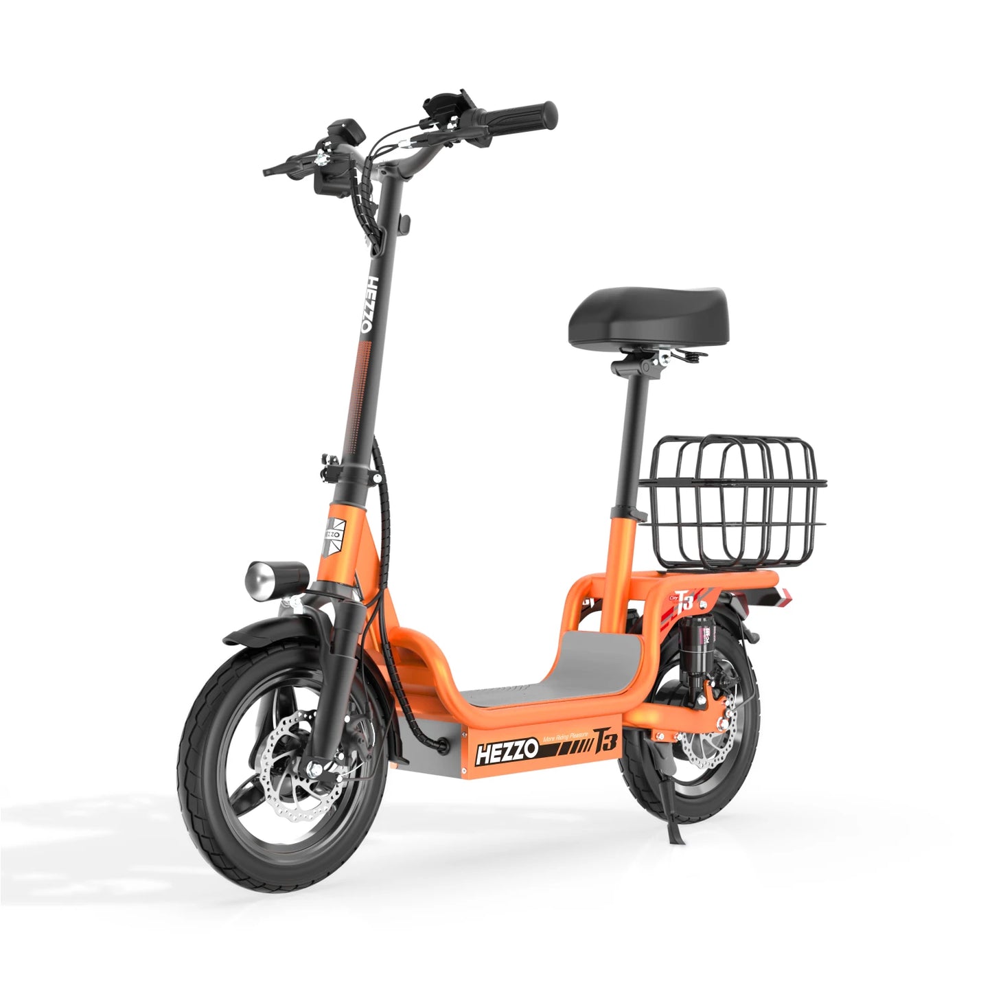 USA EU Stock HEZZO T3 Escooter 48V 500W 15Ah Foldable Moped City Ebike 20Mph Electric Scooters With Basket UL CE Approved