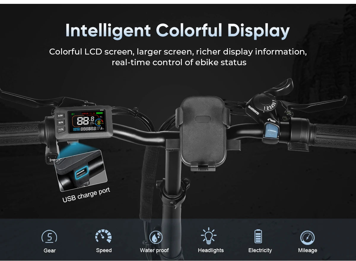 Moped Style 350W Electric City Bike Rear Hub Motor Integrated 36V 12Ah Rear Carrier Lithium Battery Steel Overseas Warehouse