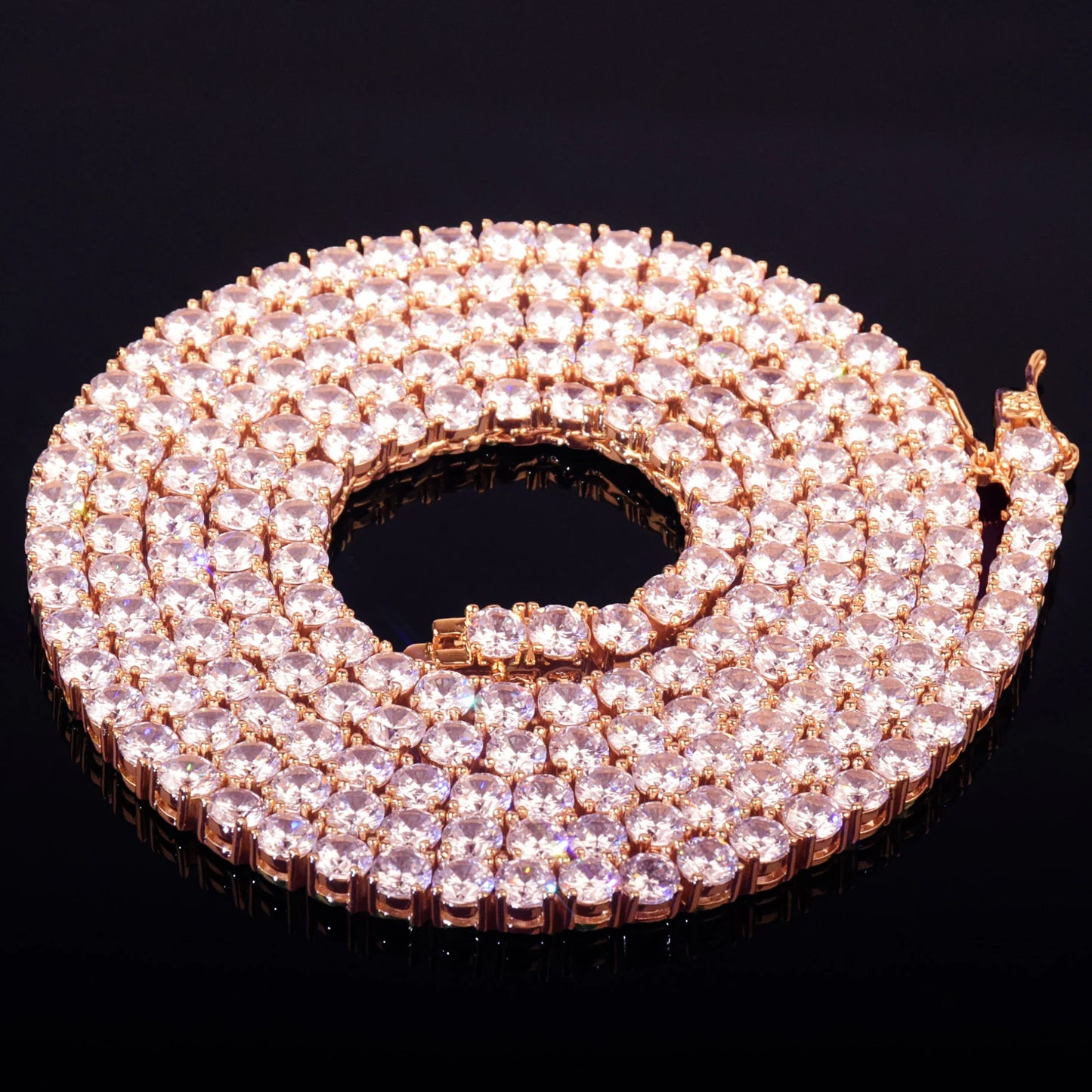 CUC Gold Color Tennis Chain 5mm 6mm 10mm One Row AAA Zircon Iced Out Necklace Link For Men Women Hip Hop Jewelry
