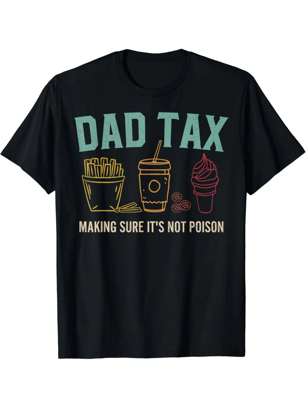 Dad Tax Print T-shirt, Trendy Cotton Tops Short Sleeve, Street Style Short Sleeve Tee, Fashionable Tee for U.S. Election