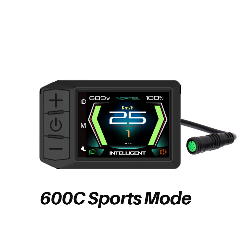 Electric Bicycle LCD 600C Bluetooth Display BF-UART Instrument 500C NEW Speed Applicable To Bafang Mid Hub Motor 36V 48V 52V
