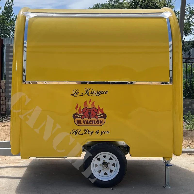 Street Sale use BBQ Food trailer Factory Mobile Pizza Food Truck stainless steel Outdoor Mobile Food Trailer