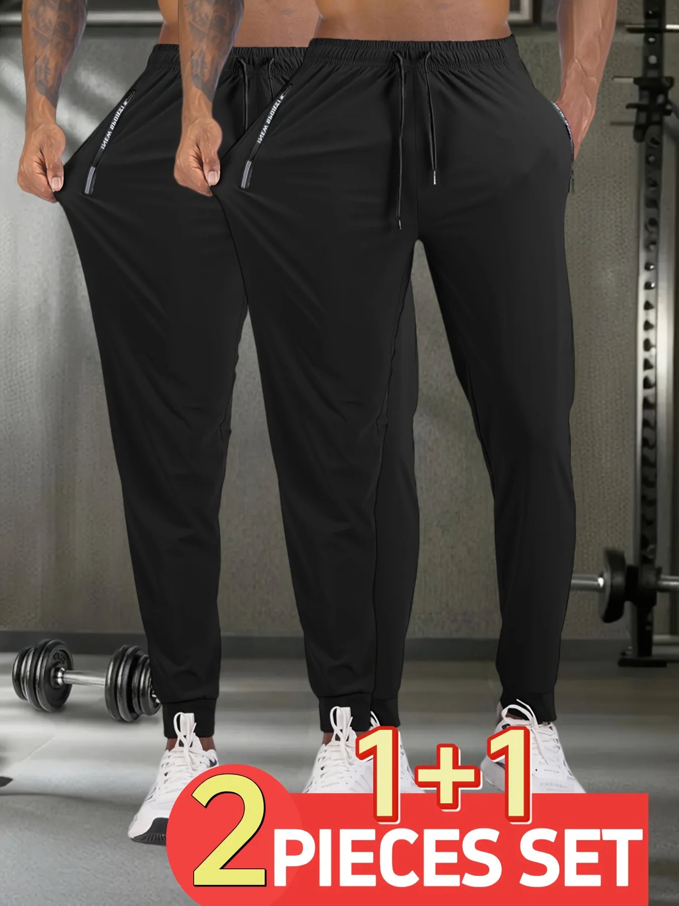 Breathable Plus Size Men's Casual Jogger Pants for Men Tracksuit Trousers Quick Dry Straight Elastic Waist Korean Classic Sport