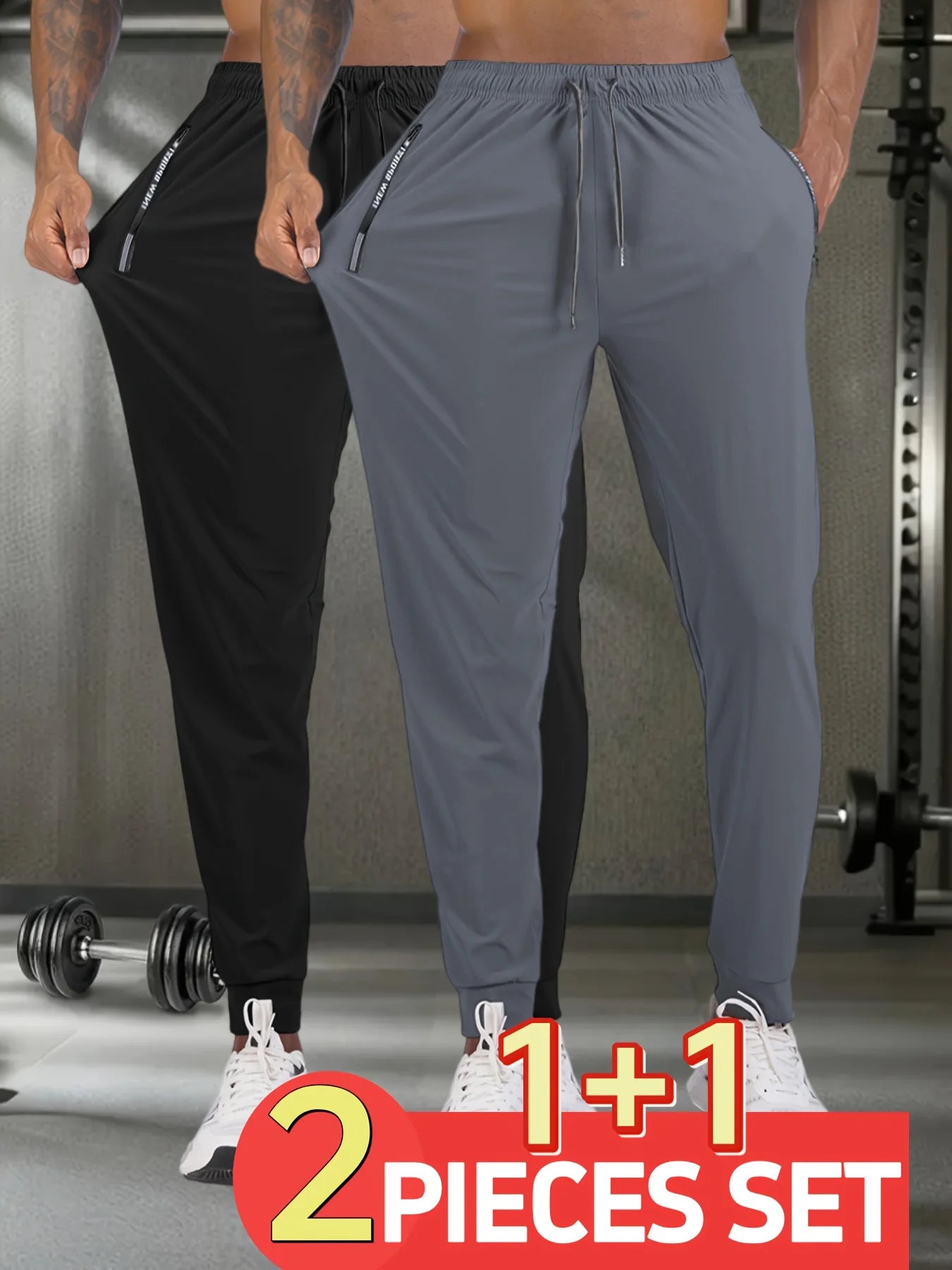 Breathable Plus Size Men's Casual Jogger Pants for Men Tracksuit Trousers Quick Dry Straight Elastic Waist Korean Classic Sport