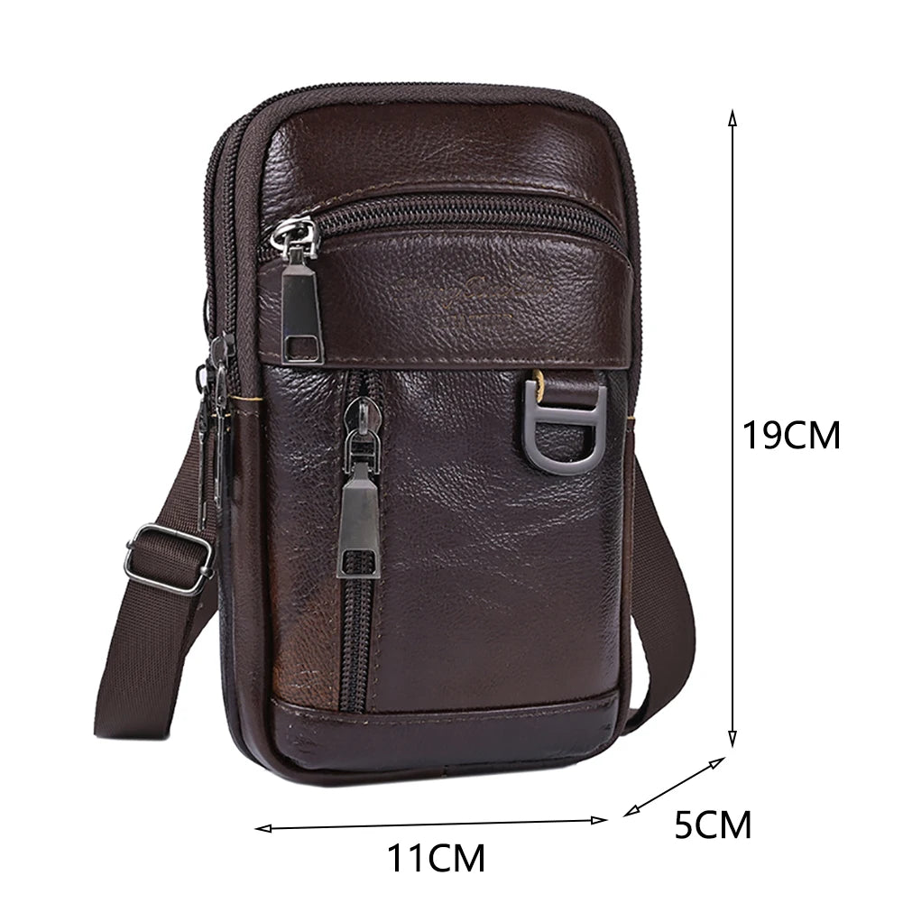 Men Stylish Crossbody Bag Waterproof Leather Simple Shoulder Bag Lightweight Fashion Sling Bag Men Daily Sports Bag
