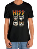 Men's Cat Pattern Cotton T-Shirt - KISS Rock Band Inspired Design