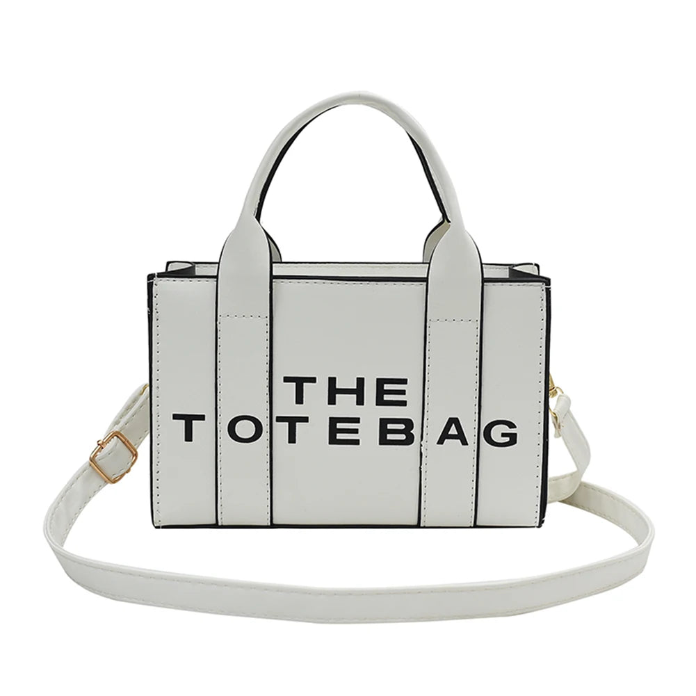 The Small Leather Tote Bag For Women Trendy PU Leather Handbag Casual Simple Adjustable Straps Female Satchel For Work Travel