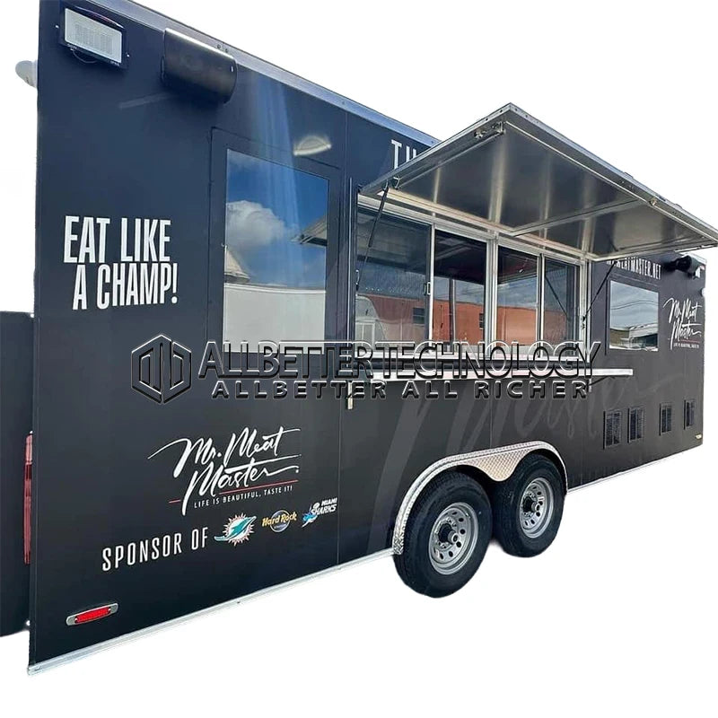Allbetter 20ft Concession Food Trailer Mobile Food Truck Trailer Full Kitchen Bbq Pizza Fast Food Cart for Food Business