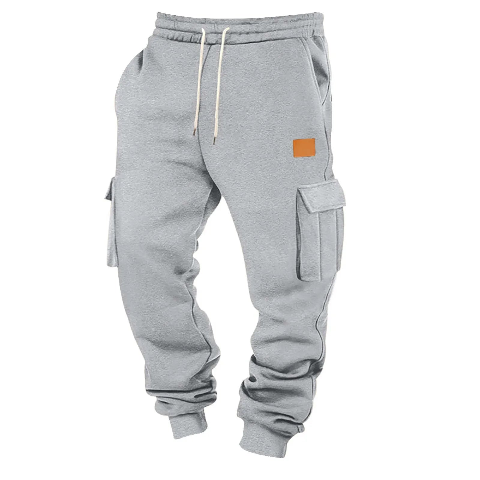 Men's Cargo Pants 2025 New Casual Loose Autumn Winter Straight Baggy Pants Multi-Pockets Solid Color Pinting Sweatpants ﻿
