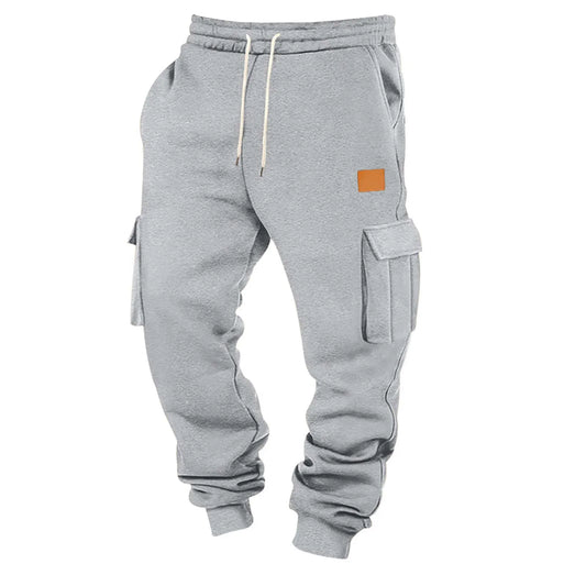 Men's Cargo Pants 2025 New Casual Loose Autumn Winter Straight Baggy Pants Multi-Pockets Solid Color Pinting Sweatpants ﻿