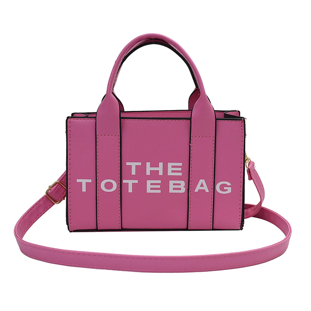 The Small Leather Tote Bag For Women Trendy PU Leather Handbag Casual Simple Adjustable Straps Female Satchel For Work Travel