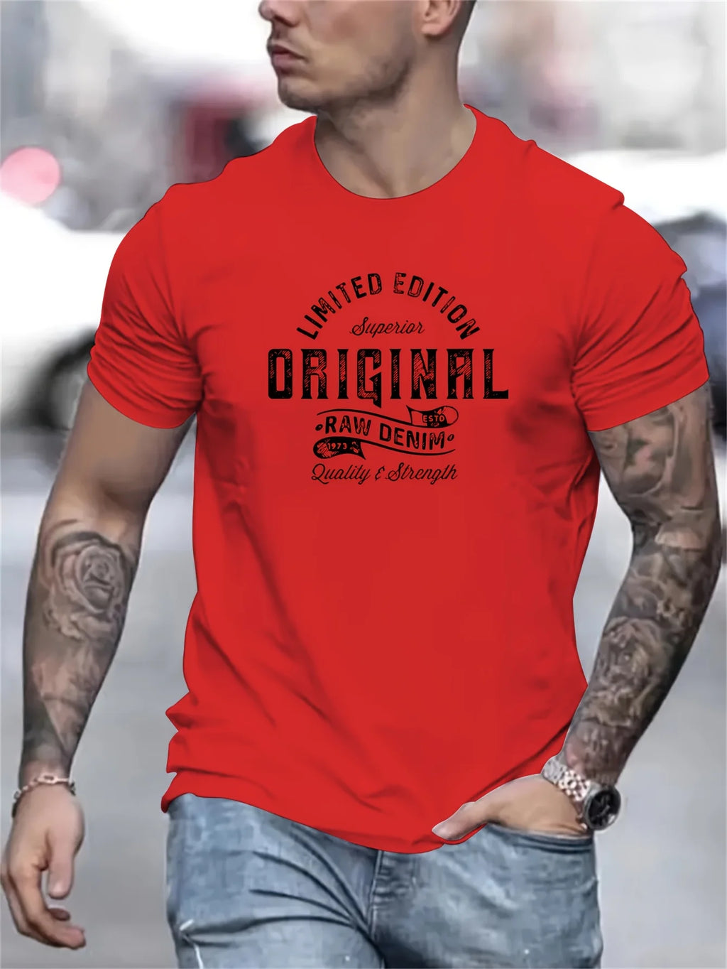 Men's summer % pure cotton fashionable casual sports loose edition pattern printed round neck short sleeved T-shirt top