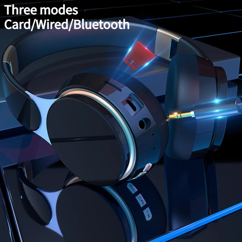 Wireless Headsets Foldable Bluetooth Earphones Noise Reduction Sports Headsets With HD Mic Gaming Headphones Bass Headsets