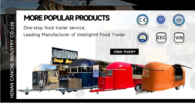Street Sale use BBQ Food trailer Factory Mobile Pizza Food Truck stainless steel Outdoor Mobile Food Trailer