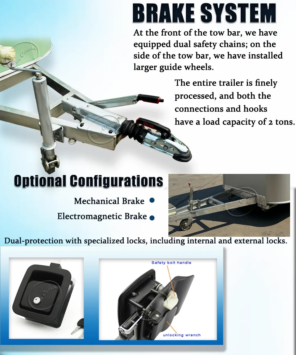 Fully Equipped Ice Cream Food Truck with Full Kitchen Trailer, Fast Food Trailer, Mobile Street Food Cart