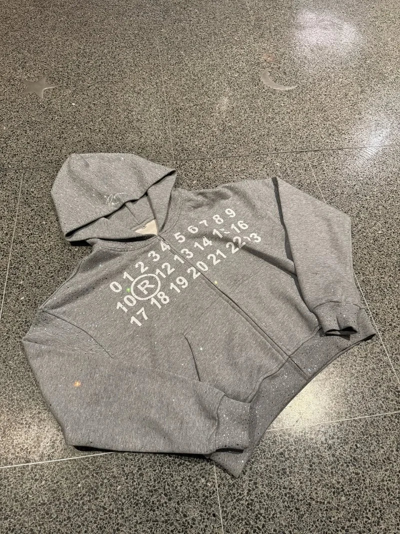 Casual Fashion Harajuku Retro Oversized Zipper Hoodie Men Y2k 2025 New Hip-hop Gothpunk Letter Print Sweatshirt Streetwear Women