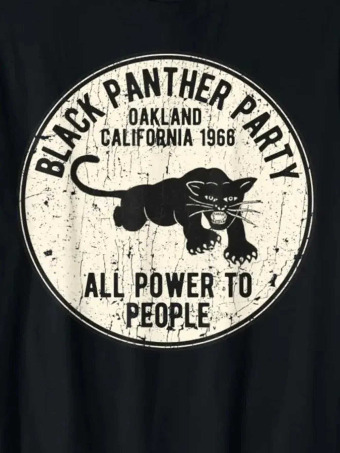 1966 Oakland, California Black Panther Party Men's Summer Short Sleeve Crew Neck Casual T-Shirt