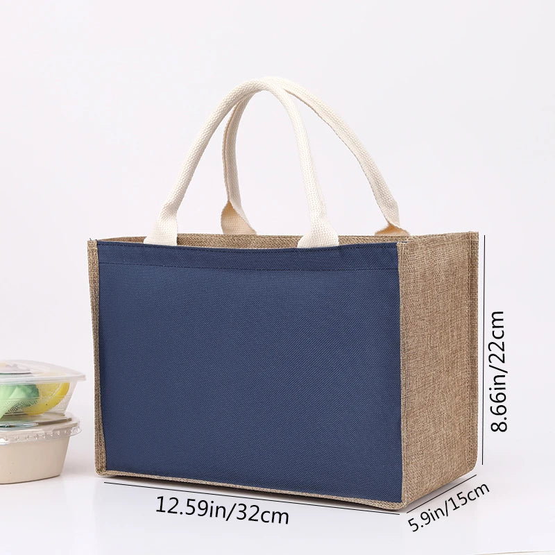 Blank DIY Painting Canvas Bags Hand Carrying Zipper Faux Linen Bags Solid Color Large Capacity Ladies Tote Shopping Bags