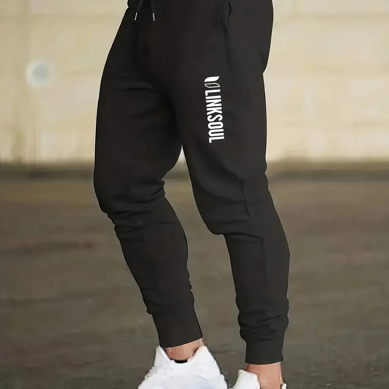 Men's Sports Pants, Lightweight Elastic Waist Fitness Running Pants, Stretch Training Pants for Outdoor Activities, Sportswear