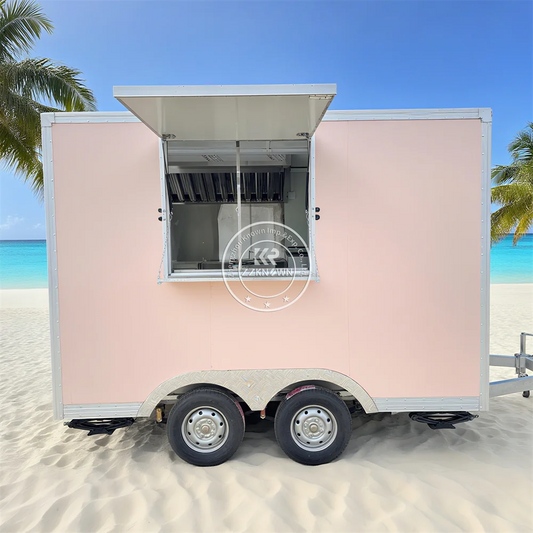 Street Mobile Fast Food Trailer Cart Fully Equipped Concession Snack Pizza BBQ Cart Food Truck With Full Kitchen For Sale